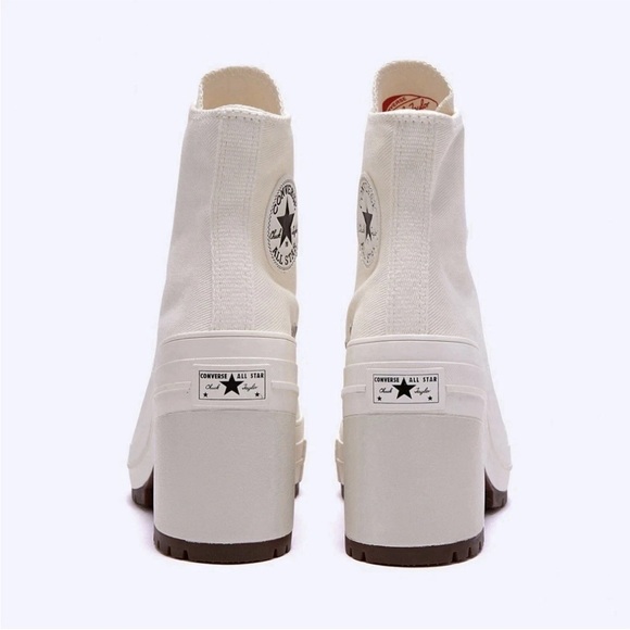 Converse Women's Cream High-Top Block Heel Sneakers - Picture 5 of 6